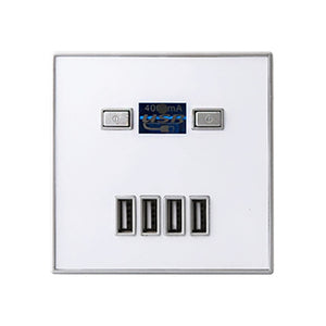 4 Port USB 2.0 Wall Socket | USB Wall Charger | White / 220V | The Brand Decò
