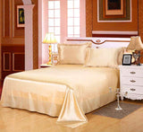 Luxury Satin Silk Bed Sheet | King Queen Twin Solid black Flat bedsheet | Sheets | Beige / 230X250CM | The Brand Decò