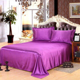 Luxury Satin Silk Bed Sheet | King Queen Twin Solid black Flat bedsheet | Sheets | Redviolet / 230X250CM | The Brand Decò