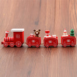 Train Painted Wood Christmas Decoration for Home | Deco | Red | The Brand Decò