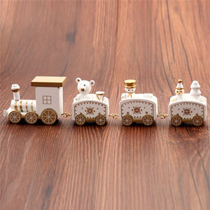 Train Painted Wood Christmas Decoration for Home | Deco | White | The Brand Decò