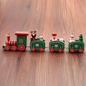 Train Painted Wood Christmas Decoration for Home | Deco | Red | The Brand Decò