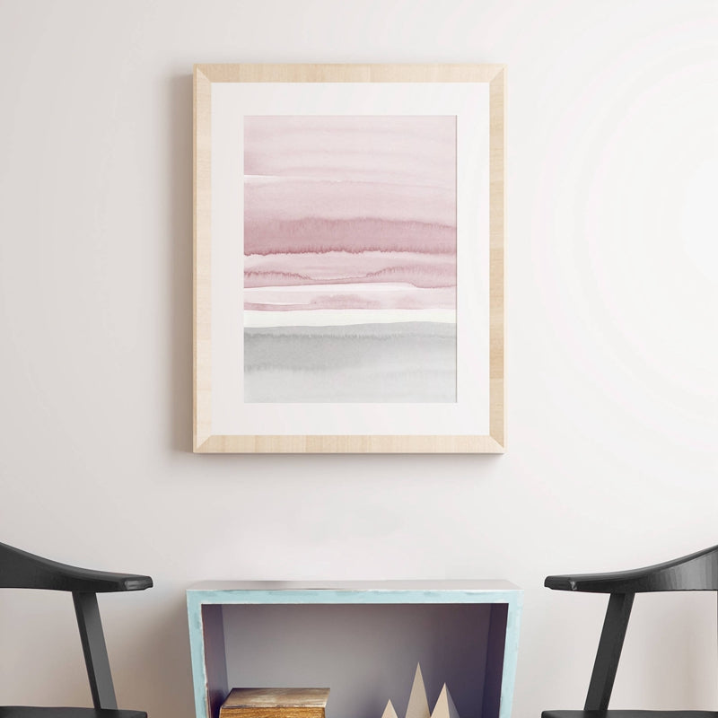 Abstract Art Canvas "Blush Pink and Grey Abstract" | Painting | | The Brand Decò