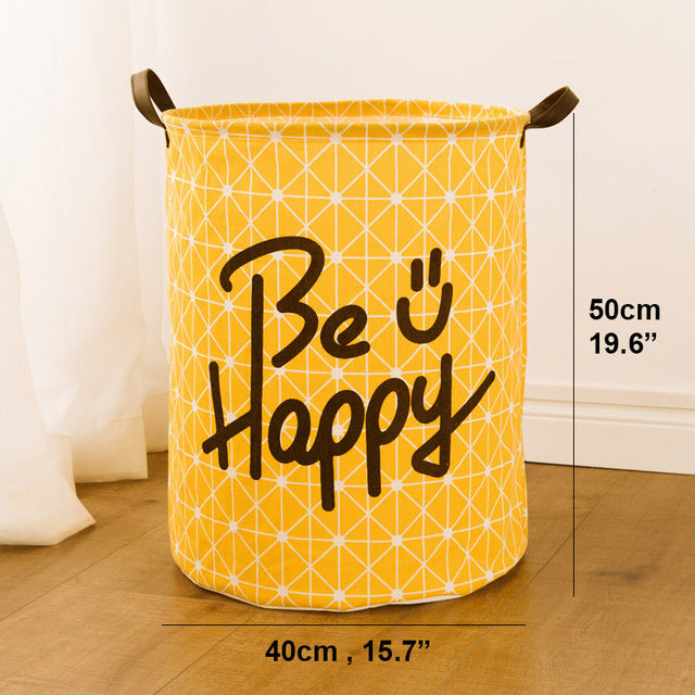 Tyvek laundry basket canvas Toy Storage Box Splice flexible | laundry basket | Be happy-Large | The Brand Decò