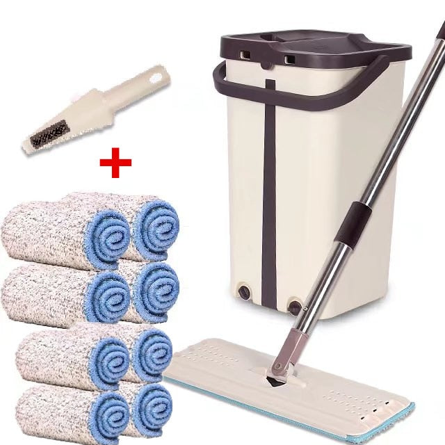 4 in 1 Multi-functional Hands-free Mop | Mop | With 8 Cloth | The Brand Decò