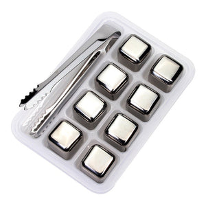 Stainless Steel Ice Cubes | Ice | 8 Pack with Tongs | The Brand Decò
