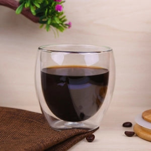 Double Coffee Mugs | Glass | E 250ml | The Brand Decò