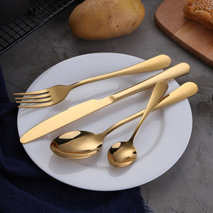 Golden Luxury Tableware Set Stainless Steel Cutlery Set 30Pcs | Cutlery Set | | The Brand Decò