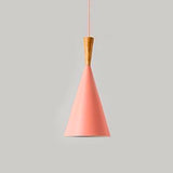 Modern Nordic Pendant Light Iron Lampshade Wood LED Hanging Lamp | hanging lights | A type pink | The Brand Decò