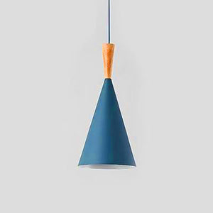 Modern Nordic Pendant Light Iron Lampshade Wood LED Hanging Lamp | hanging lights | A type blue | The Brand Decò