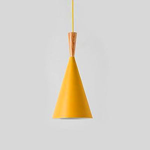 Modern Nordic Pendant Light Iron Lampshade Wood LED Hanging Lamp | hanging lights | Round Base | The Brand Decò