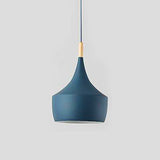 Modern Nordic Pendant Light Iron Lampshade Wood LED Hanging Lamp | hanging lights | C type blue | The Brand Decò