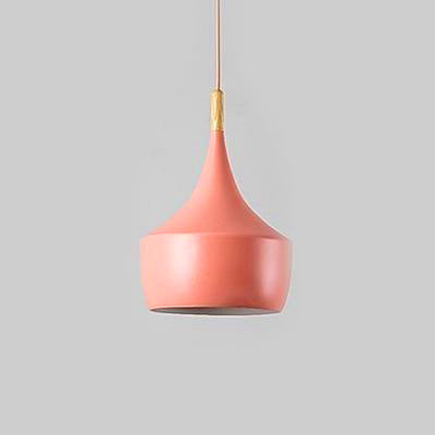 Modern Nordic Pendant Light Iron Lampshade Wood LED Hanging Lamp | hanging lights | C type pink | The Brand Decò