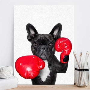 Dogs No-Frame Canvas | Painting | Blue | The Brand Decò