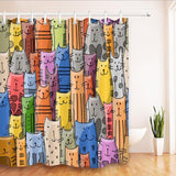 Colorful Cat Printed Bath Waterproof Curtain | Shower Curtain | | The Brand Decò