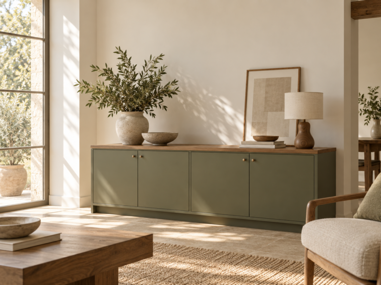 Cocina editorial para observar color, material, luz y contraste